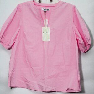 NWT Tommy Bahama Oceana Isle Puff-Sleeve Split-Neck Top